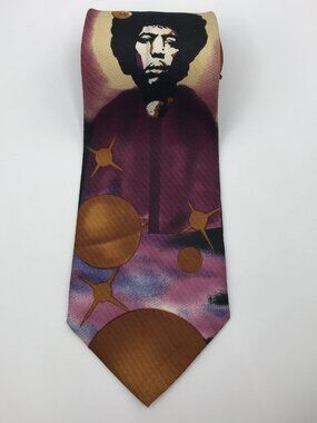 Men's Multicolor 100% Polyester Jimi Hendrix 4" X 57" Tie Made In Korea
